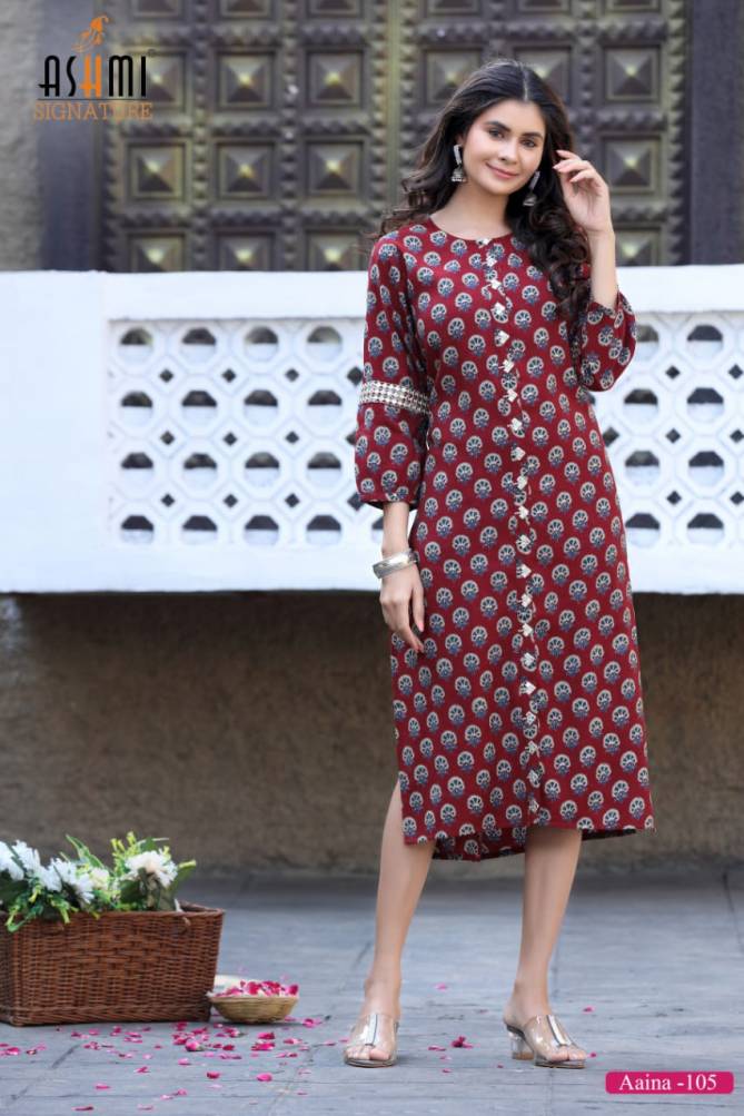 Ashmi Aaina New Latest Fancy Ethnic Wear Designer Kurti Collection
